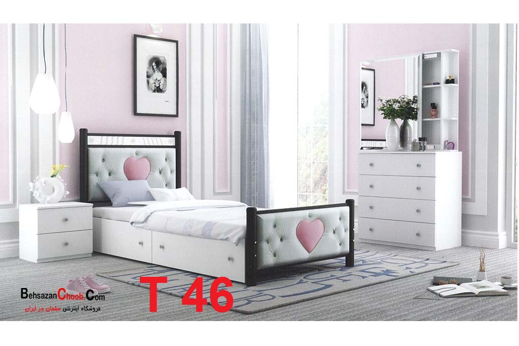 تخت تک نفره فلزی قلب T 460